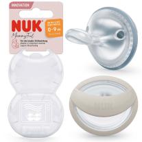  Силиконови залъгалки NUK Mommy Feel - 0-9 месеца, 2 броя, синя и сива