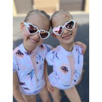 Детски слънчеви очила Roshambo Eyewear във форма сърце с 100% UV защита 5-10 години – цвят бяло