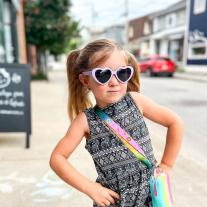 Детски слънчеви очила Roshambo Eyewear във форма сърце с 100% UV защита 2-4години – цвят лилав