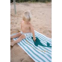 Детска Хавлиена Плажна Кърпа Little Dutch Seashells and Stripes Surf Blue