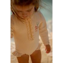 Детски Цял Бански Костюм с Дълъг Ръкав и Къдрички Little Dutch Ocean Treasures Yellow - 86/92