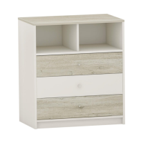 Скрин с три чекмеджета №7 ПДЧ Arbor Гоби + Бял