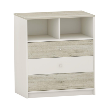 Скрин с три чекмеджета №7 ПДЧ Arbor Гоби + Бял