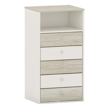 Скрин с пет чекмеджета №6 ПДЧ Arbor Гоби + Бял