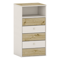 Скрин с пет чекмеджета №6 ПДЧ Arbor Артизан + Бял