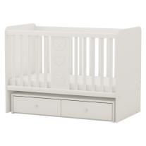 Бебешко дървено легло-люлка Arbor - Рини Плей Бяло