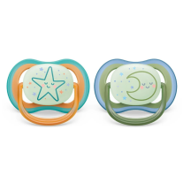 Ортодонтични залъгалки Philips AVENT Ultra Air Night 18м + Луна и Звезда