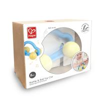 Бебешка дървена дрънкалка и зризалка 2в1 Hape, Кола
