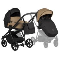 Бебешка количка 2 в 1 Tutis - Mio 3+, еко кожа, Beige
