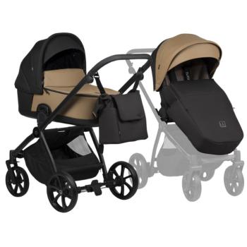 Бебешка количка 2 в 1 Tutis - Mio 3+, еко кожа, Beige