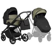 Бебешка количка 2 в 1 Tutis - Mio 3+, еко кожа, Olive