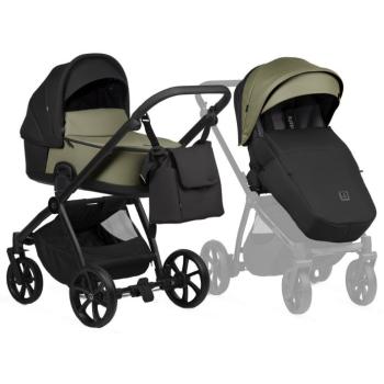 Бебешка количка 2 в 1 Tutis - Mio 3+, еко кожа, Olive