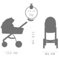 Бебешка количка 2 в 1 Tutis - Viva 5+, Warm grey