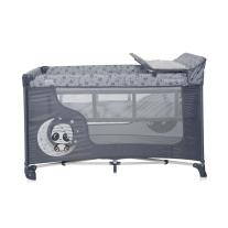 Бебешка сгъваема кошара на 2 нива Lorelli - Moonlight, Cool grey pandas