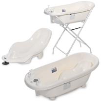 Бебешка вана с отичане с термометър и подложка Lorelli, Бяла