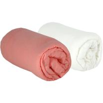 Бебешки чаршафи Babycalin - 2 броя, 60 х 120 cm, бял/теракота