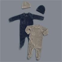 Бебешки гащеризон от кадифе и органичен памук Fresk Blue Fog