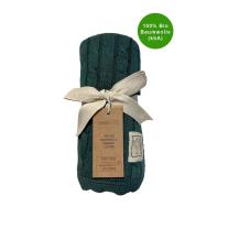 Бебешко одеяло от органичен памук Kaiser CABLE KNITT, Dark Green