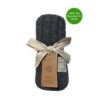 Бебешко одеяло от органичен памук Kaiser CABLE KNITT, Dark Grey