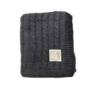 Бебешко одеяло от органичен памук Kaiser CABLE KNITT, Dark Grey