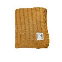 Бебешко одеяло от органичен памук Kaiser CABLE KNITT, Mustard