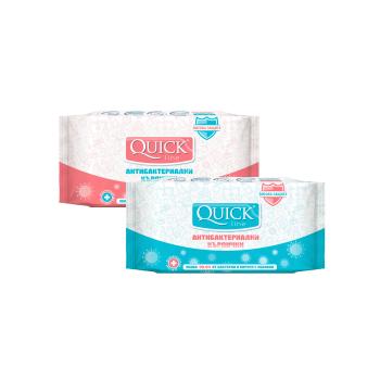Антибактериални влажни кърпички Quickline