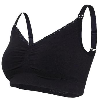 Безшевен сутиен за кърмене Carriwell - Organic Maternity, размер L, черен