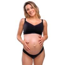 Безшевен сутиен за кърмене Carriwell - Organic Maternity, размер L, черен