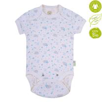 Бебешко боди от органичен памук с къс ръкав Bio Baby Син принт