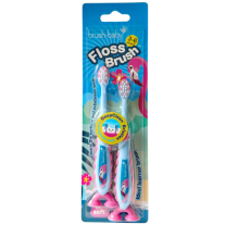Четка за зъби Brush-Baby FlossBrush 3-6 г. Flamingo