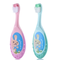 Четка за зъби и гризалка 2 в 1 Brush-Baby FlossBrush 0-3г. Розова и Тюркоаз