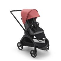 Детска количка Bugaboo Dragonfly Grey Melange Fabrics Black Chassis - Sunrise Red