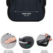 Бустерна седалка за кола KinderKraft - I-Boost, i-Size, 135-150 cm, Black