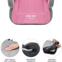 Бустерна седалка за кола KinderKraft - I-Boost, i-Size, 135-150 cm, Pink