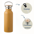 Бутилка и термос от неръждаема стомана 2 в 1 Fresk - Amber gold, 500 ml
