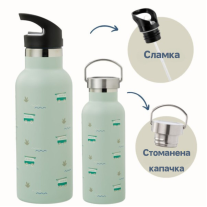 Бутилка и термос от неръждаема стомана 2 в 1 Fresk - Surf Boy, 500 ml