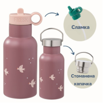 Бутилка и термос от неръждаема стомана 2 в 1 Fresk - Rabbit sandshell, 350 ml