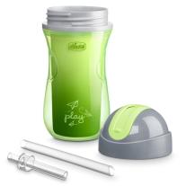 Спортна чаша със сламка Chicco 14m+ Синьо - Зелена