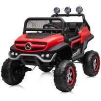 Детски лицензиран акумулаторен джип Chipolino Mercedes Unimog Червен