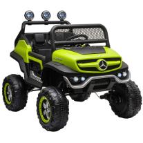 Детски лицензиран акумулаторен джип Chipolino Mercedes Unimog Зелен