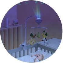 Музикална въртележка за легло с проектор Chipolino Джунгла