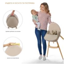 Столче за хранене Kinderkraft Fini 2, 2в1, Зелено