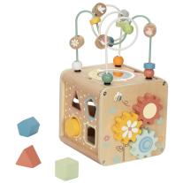  Дървен дидактически куб Tooky Toy Горски животни