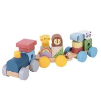 Дървен дидактически влак с животни Tooky Toy