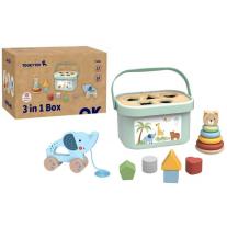 Дървен комплект за игра 3в1 Tooky Toy