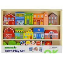 Дървен конструктор Tooky Toy Град