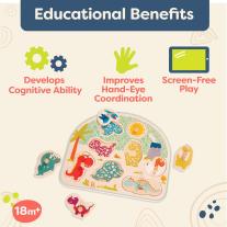 Дървен пъзел, Battat, Динозаври, 8 части