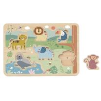 Дървен пъзел със звуци Tooky Toy Животни