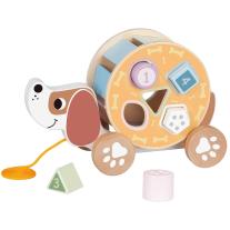 Дървен сортер и играчка за дърпане Tooky Toy Куче