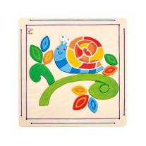 Дървен творчески комплект Hape, Оцвети и играй, Щастливият охлюв